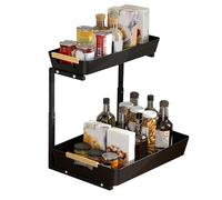 Sotto Organizzatore per lavabo, sotto l'organizzatore per lavabo | Organizzatore per lavabo da bagno a 2 livelli a L | Cesti di stoccaggio di grande capacità, organizzazione di cucina per i prodotti