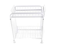 Sotto scaffale per cabine per il lavandino Scivola al cassetto Organizzatore di stoccaggio delle spezie a livello per cucina in acciaio carbone in acciaio robusto spazzino (Bianco di piccole