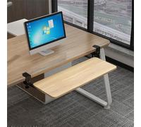 Sotto-scrivania vassoio tastiera con morsetto C 52 cm piattaforma tastiera scorrevole per computer colore noce chiaro soluzione ergonomica e salvaspazio per scrivere e giocare.