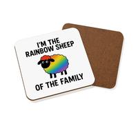 Sottobicchiere Arcobaleno Pecora Della Famiglia Gift Base In Hardboard 9x9cm