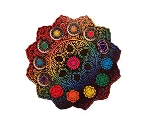Sottobicchiere colorato con 7 chakra, 9,5 cm di diametro