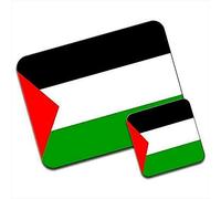 Sottobicchiere con bandiera dei territori palestinesi occupati, tappetino per mouse, accessori da scrivania, 24 x 20 cm, colore: bandiera dei territori palestinesi occupati