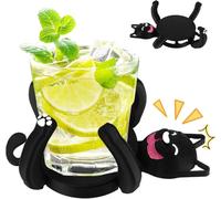 Sottobicchiere con gatto stampato in 3D, portabicchieri con espressione divertente e arto sollevabile, tappetino per caffè, birra, bicchiere da vino, casa, bar, regalo unico per gli amanti