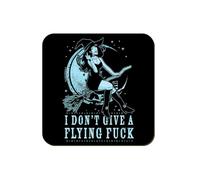 Sottobicchiere con scritta "Witch Please I Don't Give A Flying F*ck