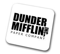 Sottobicchiere Dunder Mifflin serie TV The Office, idea regalo di Natale e compleanno per mamma, papà, fratello, sorella, figlio, figlia, zio, zia, fan dell'ufficio (bianco)