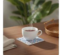 Sottobicchiere In Ceramica Con Motivo Mari Del Sud, Sottobicchiere Con Tazza Da