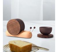 Sottobicchiere in legno da 5 pezzi, a forma di lumaca, per stoviglie,
