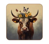 Sottobicchiere in pelle di microfibra con corona di mucca