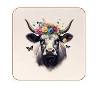 Sottobicchiere in pelle di microfibra con corona floreale