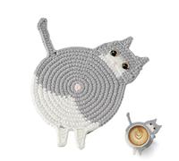 Sottobicchiere in tessuto - Tappetino decorativo resistente al calore - Sottobicchiere in tessuto a forma di gatto, per gli amanti della birra, del succo, del caffè e del vino, fidanzata, madre e