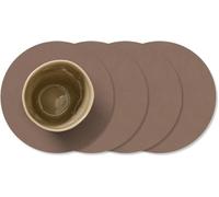 Sottobicchiere LIND DNA Nupo - Pelle - Tartufo - ø 10 cm - 4 pezzi