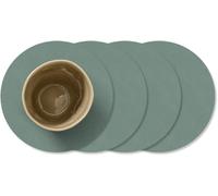 Sottobicchiere LIND DNA Nupo - Pelle - Verde pastello - ø 10 cm - 4 pezzi