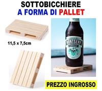SOTTOBICCHIERE PALLET BANCALE LEGNO NATURALE 11,5 x 7,5cm BAR PIZZERIA BIRRA