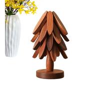 Sottobicchiere per albero - Sottobicchieri in legno per bevande a forma di fetta albero 8,86 x 3,94 pollici | Set di sottobicchieri in legno rustico naturale per tazze, bicchieri | Tre Coastter Décor