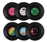 Sottobicchiere per dischi in vinile retrò, 6 sottobicchieri in vinile, decorazione discografica, sottobicchieri per bevande, tappetino isolante antiscivolo, tappetino in vinile
