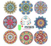 Sottobicchiere per pittura a diamante, 8 pezzi set di sottobicchieri fai