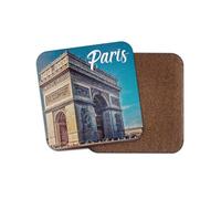 Sottobicchiere quadrato Parigi - Francia città francese viaggio casa vacanze riscaldamento casa hobby fan ragazzi ragazze papà mamma cucina bevande famiglia #82344