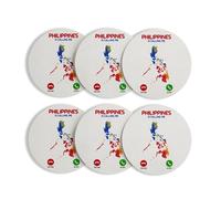 Sottobicchiere rotondo Base Sughero - Philippines is Calling Me Map Asia Island - Set di 6 (95 x 95 mm)