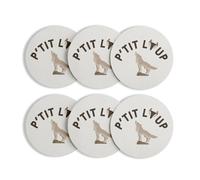 Sottobicchiere rotondo con base in sughero, P'tit Lupo Animale Selvaggio Natura, confezione da 6 (95 x 95 mm)