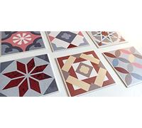 Sottobicchiere set da 6 pezzi, dimensioni 10 x 10 cm, con stampa originale morbida e morbida, spessore 2 mm, colore (Eileen