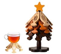 Sottobicchiere - Tappetino isolante termico in legno | 23,5 x 13 x 13 cm - Treppiede pieghevole realizzato a mano, resistente alle alte temperature, tappetino anti-scottatura per la protezione dalla