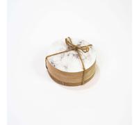 Sottobicchieri 4 pz in legno grezzo per feste, eventi, cucina supporto Marmo