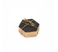 Sottobicchieri 4 pz Marmo Nero in legno grezzo per feste, eventi cucina supporto