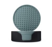 Sottobicchieri, 6 Pezzi Sottobicchiere in Silicone Resistenti al Calore con Supporto, Tappetino per Tazza Antiscivolo Doppia Faccia