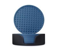 Sottobicchieri, 6 Pezzi Sottobicchiere in Silicone Resistenti al Calore con Supporto, Tappetino per Tazza Antiscivolo Doppia Faccia