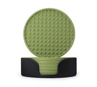 Sottobicchieri, 6 Pezzi Sottobicchiere in Silicone Resistenti al Calore con Supporto, Tappetino per Tazza Antiscivolo Doppia Faccia