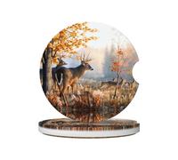 Sottobicchieri a forma di cervo per auto (confezione da 2), materiale ceramico, adatti per portabicchieri auto e camion