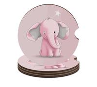 Sottobicchieri a forma di elefante, 6,6 cm, 4 pezzi, antiscivolo, universali, per portabicchieri dell'auto, set di accessori per interni dell'auto, unisex