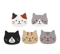 Sottobicchieri a forma di gatto, 5 pezzi, Antiscivolo Sottobicchiere da Tavolo, antiscivolo, resistenti al calore, per Bevande, sottobicchieri Elemento decorativo cucina Regalo per Amanti dei Gatti