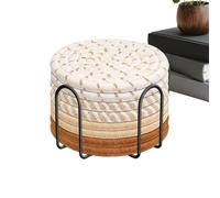 Sottobicchieri assorbenti, 8 pezzi, con supporto, in corda di cotone resistente al calore, 11 cm, per uso in casa, cucina, camera da, bar, scrittura