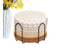 Sottobicchieri assorbenti | 8 pezzi Set assorbenti per tazze con porta sottobicchieri, 10,9 cm, sottobicchieri in corda di cotone, per tavolo, per casa, sala da pranzo, soggiorno, ufficio, bevande