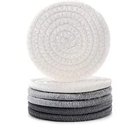 Sottobicchieri assorbenti intrecciati a mano, super assorbenti, resistenti al calore, per bar, cucina, ristorante, piano di lavoro (grigio scuro, grigio chiaro, beige, 6)