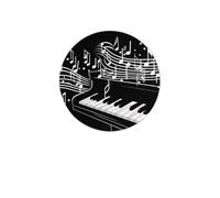 Sottobicchieri assorbenti per bevande con note musicali in bianco e nero Sottobicchiere rotondo in farina e da 4 pollici Set di sottobicchieri riutilizzabili per tazze da 4 pezzi, 11517