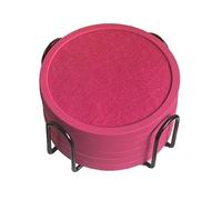 Sottobicchieri assorbenti per Bevande con Supporto - Confezione da 6, sottobicchieri in Silicone con Rivestimento in Morbido Feltro, in Blu(Pink,10cm)