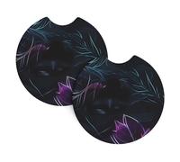 Sottobicchieri auto misteriosi neri, confezione da 2 sottobicchieri universali per auto, accessori per interni auto, 2,7 pollici, e (circa 6,9 cm).