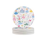 Sottobicchieri carini principessa castello cuore assorbente diatomite sottobicchieri ad asciugatura rapida tappetino per bevande tazze rotonde Pad per tavolo bar decorazione casa