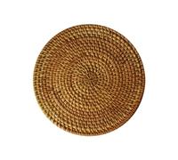 Sottobicchieri circolari intrecciati a mano, Sottobicchieri in rattan 6 pezzi fatti a mano in autunnale 8x2x8cm