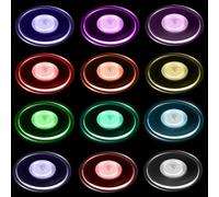 Sottobicchieri colorati a LED, 12 pezzi, in acrilico, 3 modalità di illuminazione, sottobicchieri illuminati per bevande, sottobicchieri rotondi per bicchieri, bottiglie, feste, bar, matrimoni