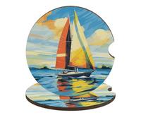 Sottobicchieri colorati a vela per auto, 6,6 cm, 2 pezzi, antiscivolo, universali, sottobicchieri, sottobicchieri, set di accessori per interni dell'auto, unisex
