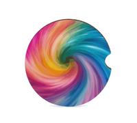 Sottobicchieri colorati arcobaleno per auto, 6,6 cm, 1 pezzo, antiscivolo, universali, portabicchieri per auto, set di accessori per interni dell'auto, unisex