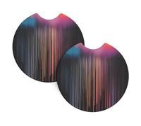 Sottobicchieri colorati con stampa pioggia arcobaleno (6,9 cm di diametro), sottobicchieri assorbenti e a prova di perdite