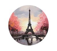 Sottobicchieri con dipinto ad olio della Torre Eiffel di Parigi, set da 4, in pelle resistente al calore, FUUNY, per bar, birra e bevande.