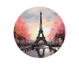 Sottobicchieri con dipinto ad olio della Torre Eiffel di Parigi, set da 4, in pelle resistente al calore, FUUNY, per bar, birra e bevande.