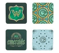 Sottobicchieri con licenza ufficiale Disney per fan malvagi, con retro in sughero, design Oz e Emerald City, eleganti sottobicchieri decorativi per la casa, 4 pezzi Paladone