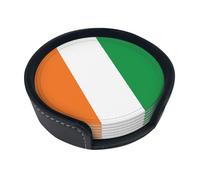 Sottobicchieri con stampa della bandiera della Costa d'Avorio, 6 pezzi - Set di sottobicchieri rotondi per caffè, birra, vino - Decorazione per la tavola di casa, cucina e ufficio