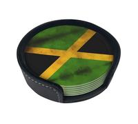 Sottobicchieri con stampa della vecchia bandiera giamaicana, 6 pezzi - Set di sottobicchieri rotondi per caffè, birra, vino - Decorazione per la tavola di casa, cucina e ufficio